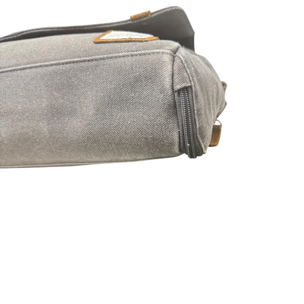 Travelon Anti Theft‎ Messenger Bag Pewter Canvas Crossbody Laptop Bag